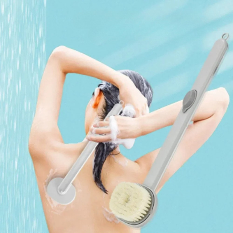 Back Scrubber Brush with Soap Dispenser and Extended Handle