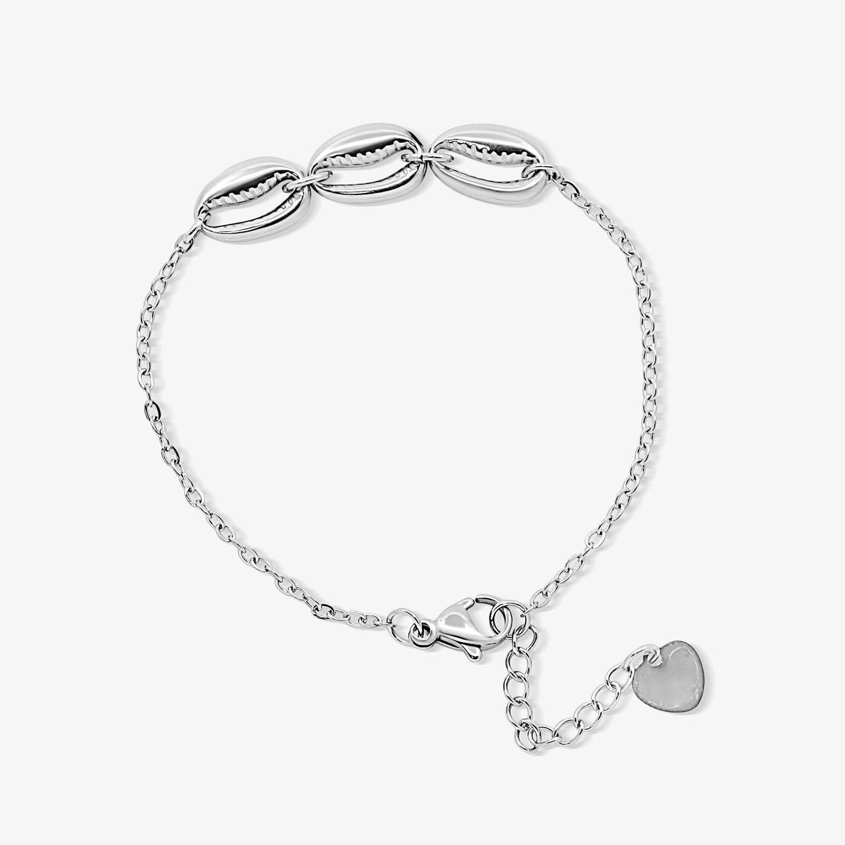 Chain-Link Bracelet with Polished Shell Accent