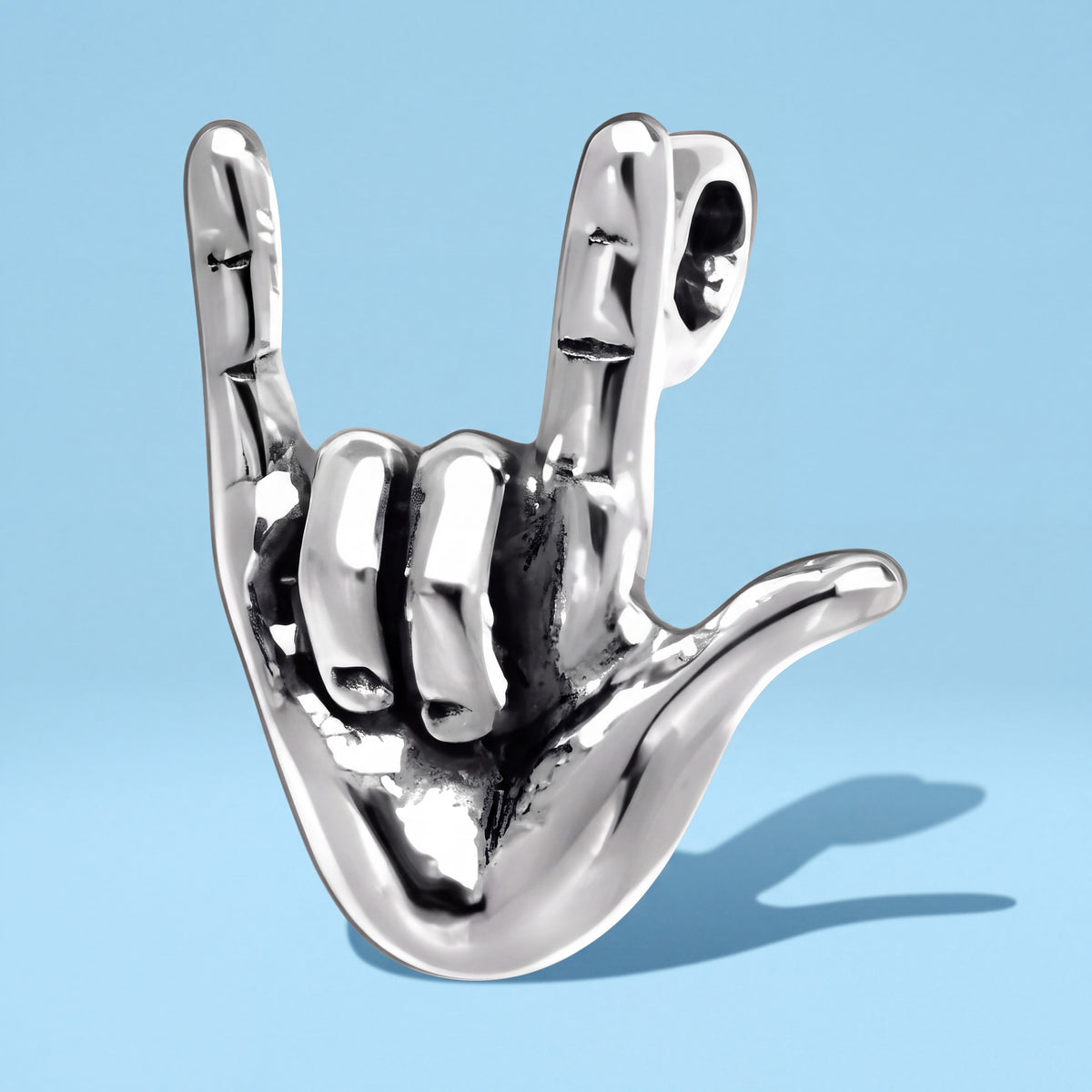 Sterling Silver Sign Language Hand Charm