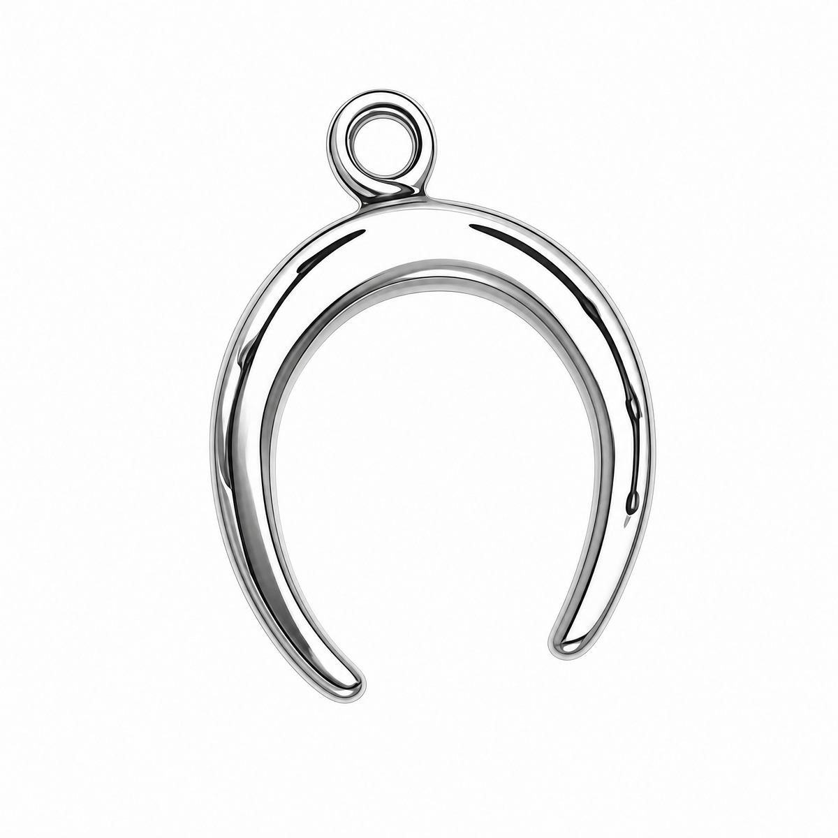 3D Horseshoe Charm with Sterling Silver Jump Ring