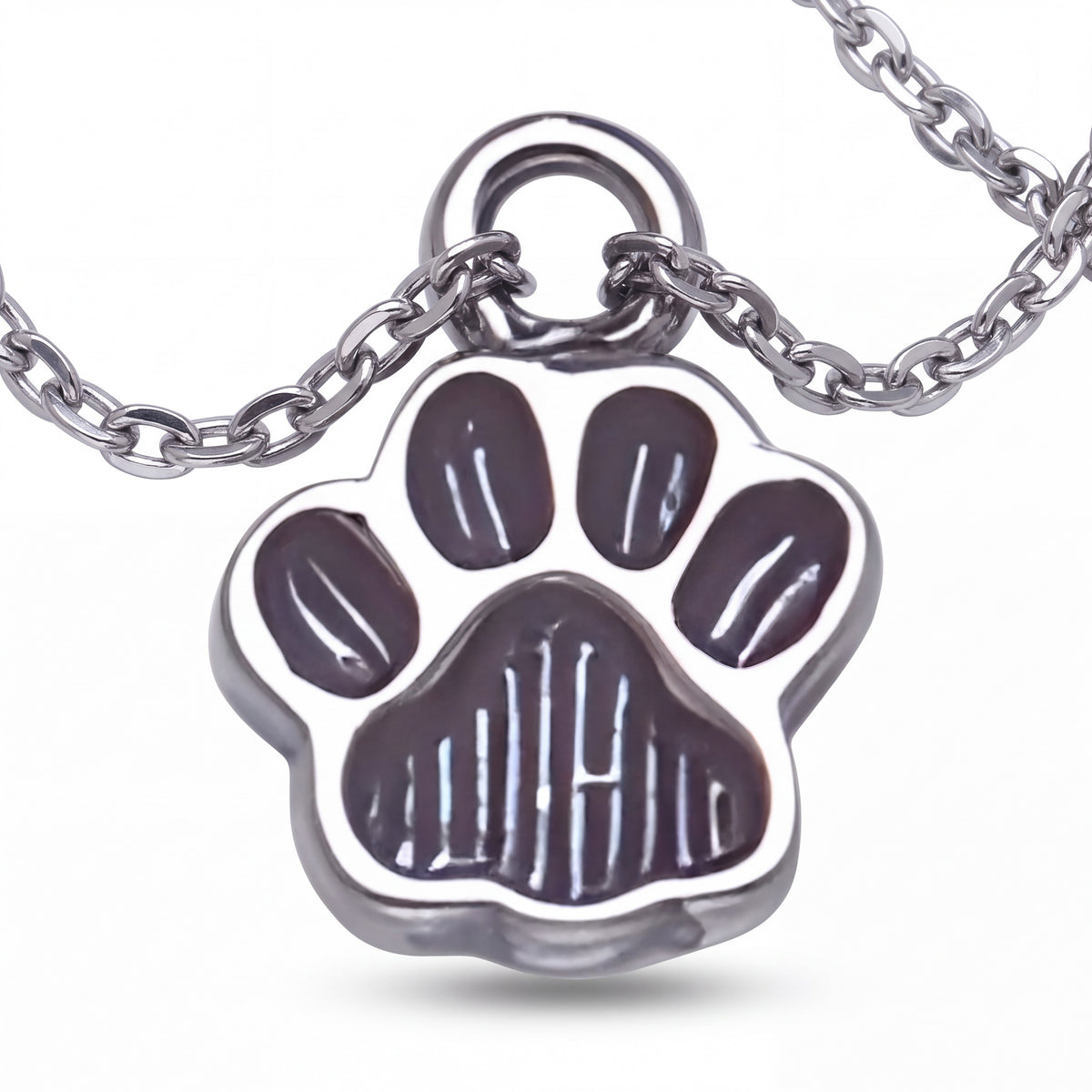 Paw Print Charm in Sterling Silver, 3 by 8 Inch