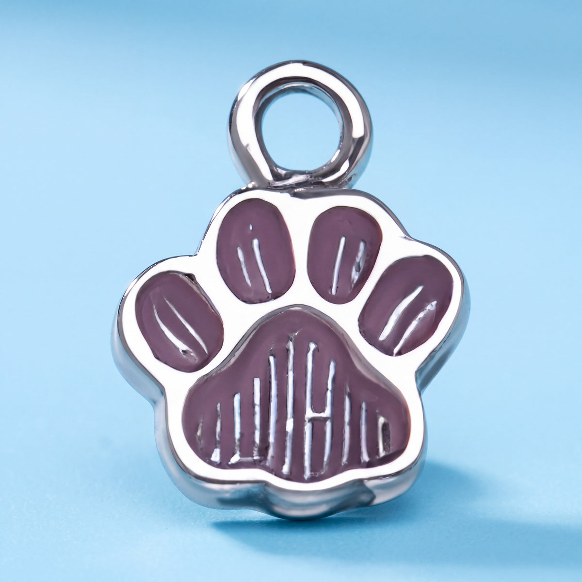 Paw Print Charm in Sterling Silver, 3 by 8 Inch