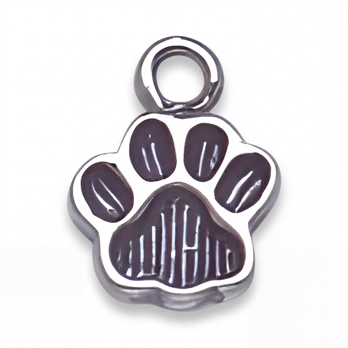Paw Print Charm in Sterling Silver, 3 by 8 Inch