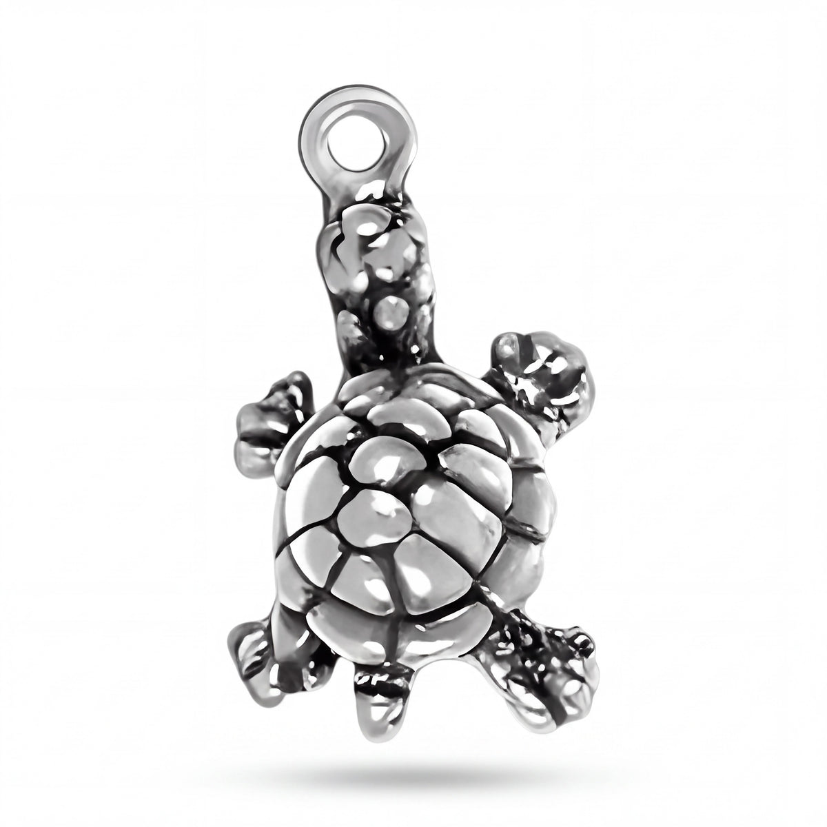 Turtle Charm in .925 Sterling Silver with Jump Ring Attachment