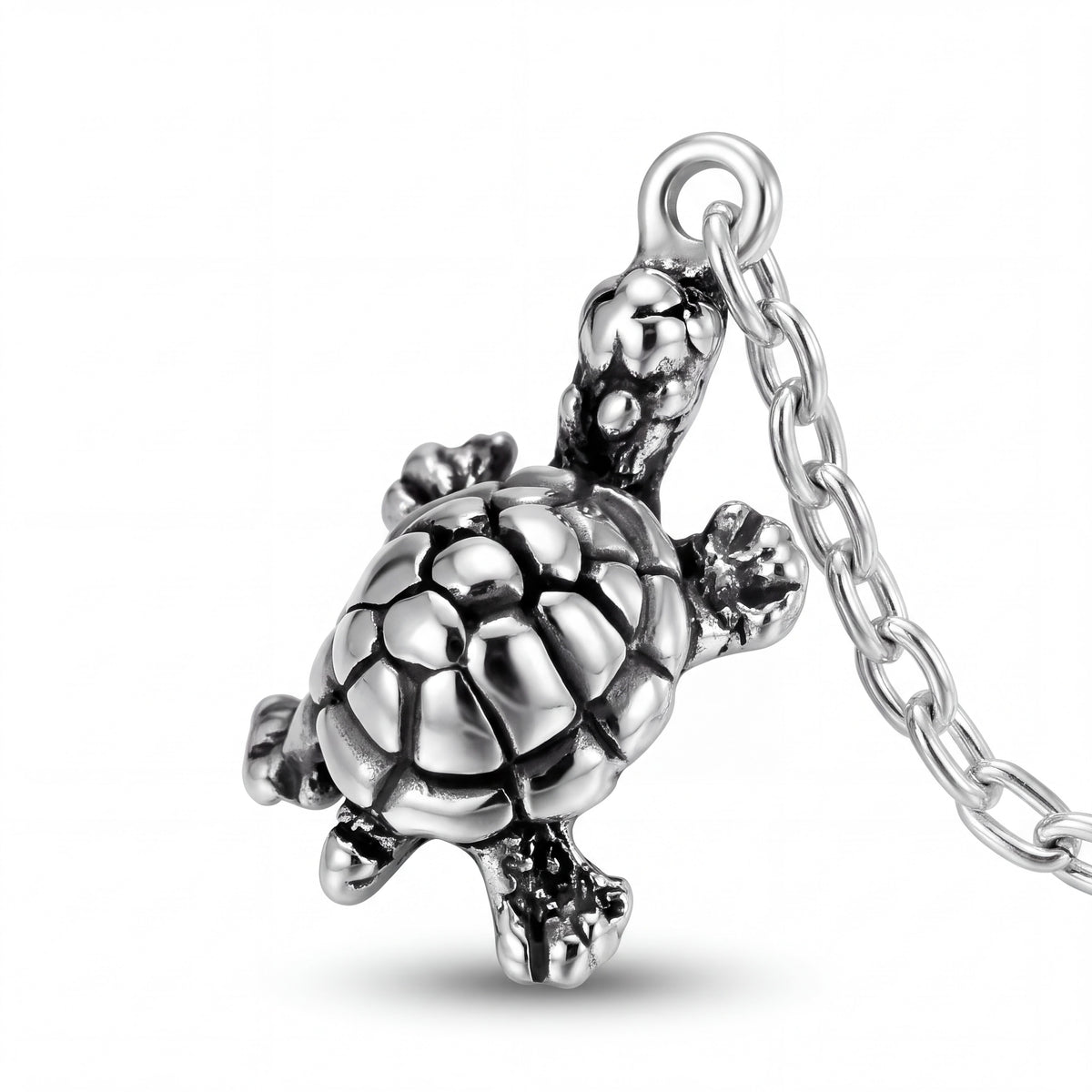 Turtle Charm in .925 Sterling Silver with Jump Ring Attachment