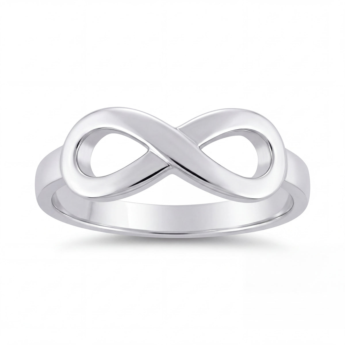 Sterling Silver Infinity Ring with Polished Finish and Nickel Free Design