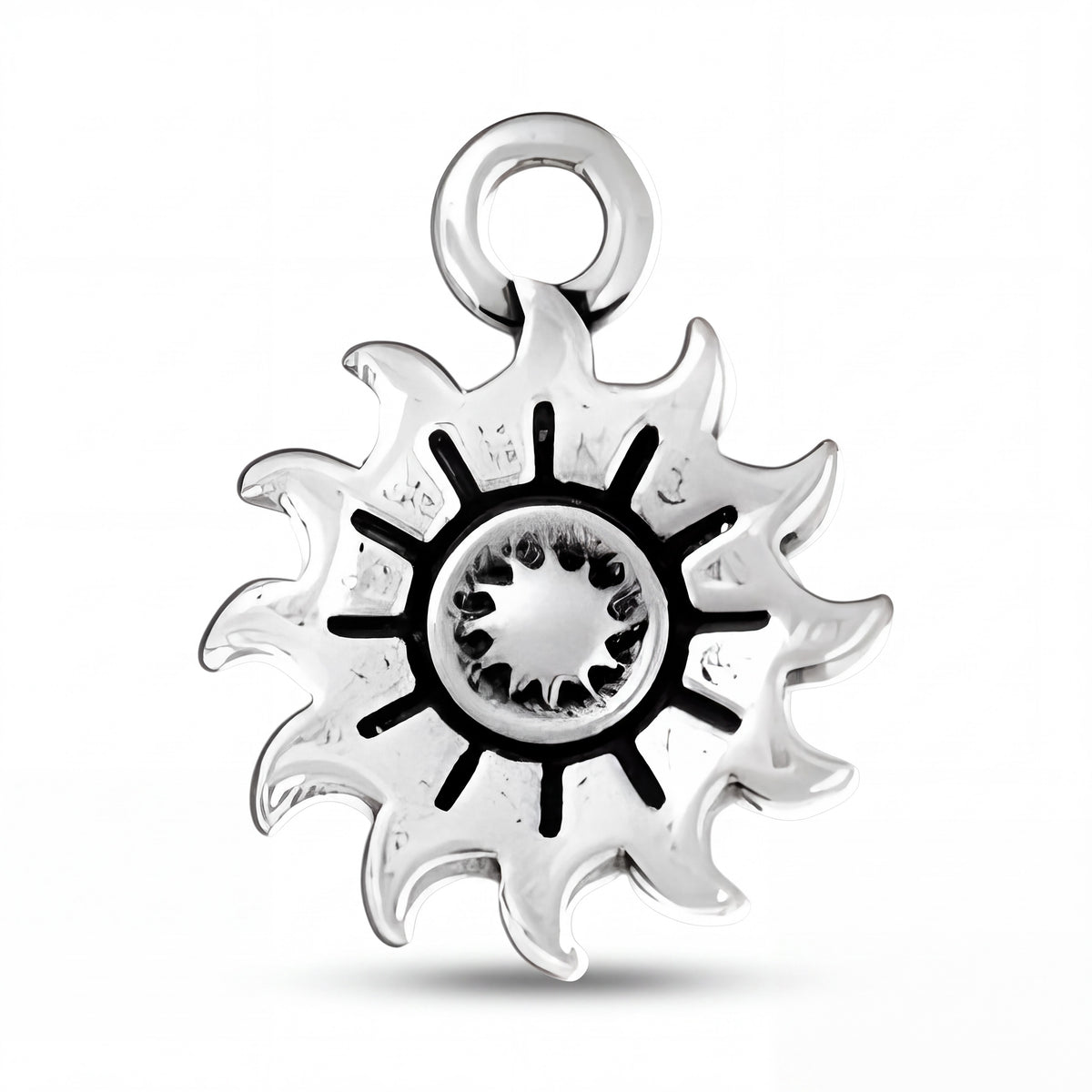 Sterling Silver Triple Sun Charm, 13mm