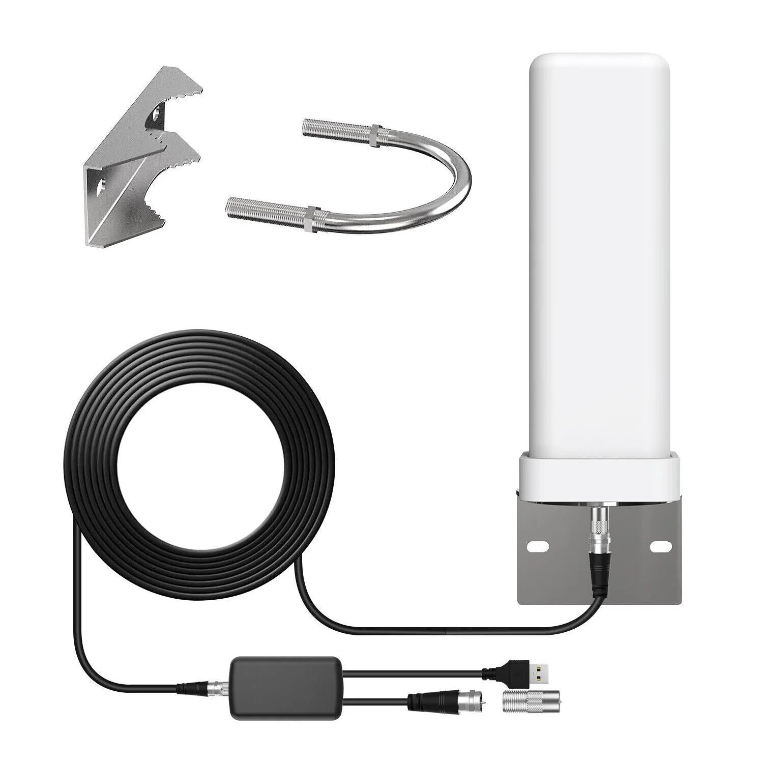360-Degree Outdoor HDTV Antenna with Signal Amplifier and Interference Filter